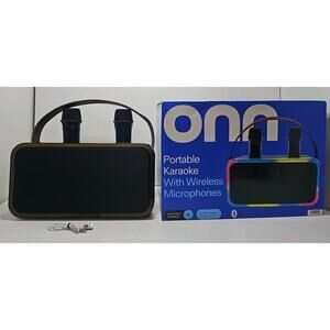 Onn Portable Bluetooth Karaoke Machine w/2 Wireless Microphones OPEN BOX
